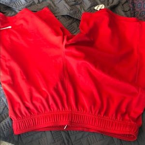 Red athletic shorts